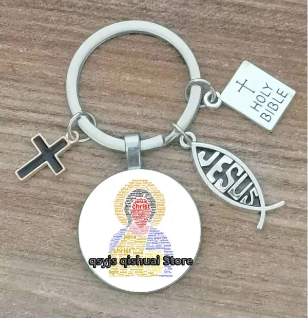 Porte-Clés Personnalisé avec Lettres de Dieu Imprimées, Ornement de la Foi de Jésus, Cadeau de Manucure – Image 9
