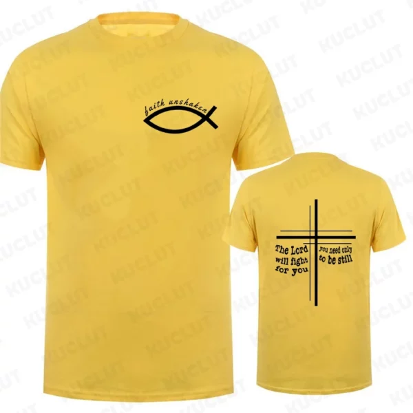 Faith Unshaken T-Shirt pour hommes, chemises à manches courtes, t-shirts graphiques de Jésus chrétien, vêtements respirants pour hommes, Y2k, Y-Harajuku Ulzzang – Image 15
