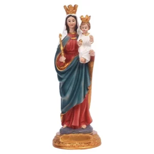 Statue de Mère Marie en Résine, Tenant Jésus, Figurine Décorative, Collection Renaissance, Cadeau Religieux pour la Maison