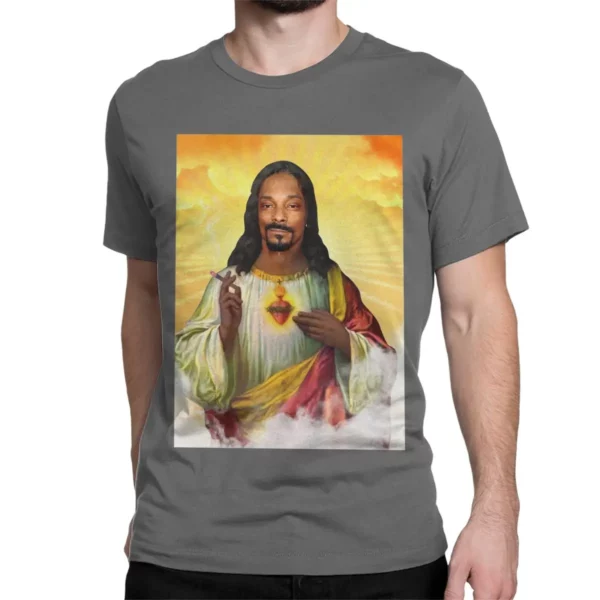 T-shirt à manches courtes et col rond pour hommes et femmes, Saint Jesus, Snoop, Dogg, Vintage, 100% coton, Vêtements College – Image 8