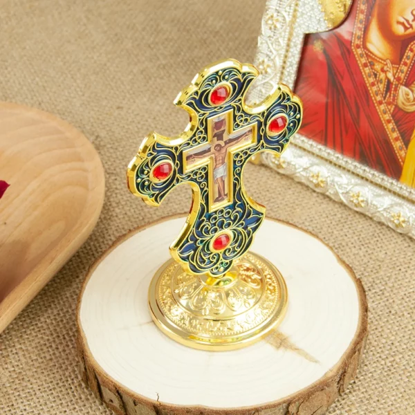 Croix de Jésus debout pour la première communion, petite croix de naissance en alliage, décoration pour l'église, cadeaux orthodoxes, décoration de prière pour la maison – Image 14