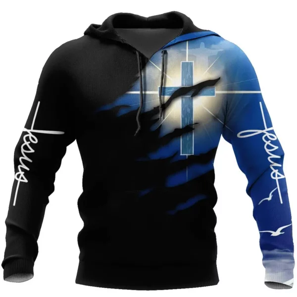 Sweat à capuche imprimé 3D chrétien Jésus pour hommes, sweat à capuche Harajuku, pull décontracté, streetwear, veste respirante, vêtements à la mode, nouveau
