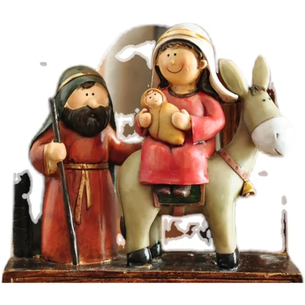Christ Be With Me Country Retro Matkey Riding Cranger Group Ornements de scène de la naissance du Christ, Cadeaux de Noël, Décorations de Noël – Image 5