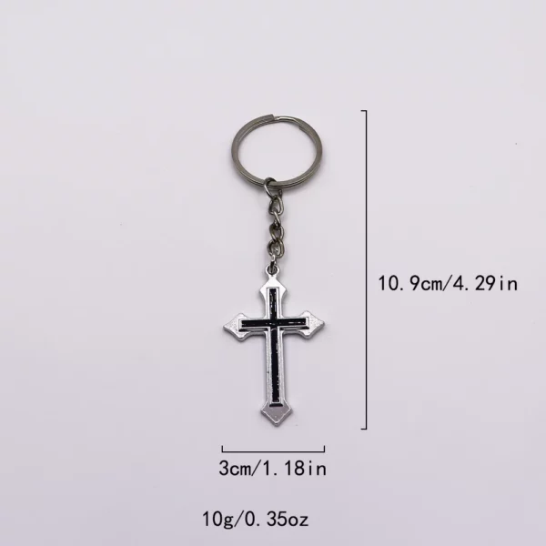 1 pièces classique croix porte-clés porte-clés voiture porte-clés pendentif mode sac bijoux – Image 6