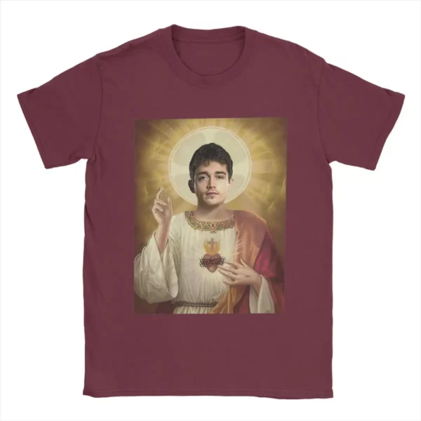 Charles Leclerc jésus t-shirts hommes 100% coton T-Shirt drôle col rond T-Shirt à manches courtes hauts cadeau d'anniversaire – Image 9
