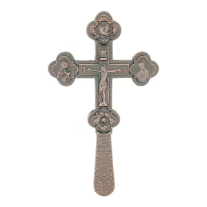 Croix de jésus orthodoxe Croix orthodoxe à main 8,5 pouces en alliage de zinc croix dorée culte prière baptême orthodoxe