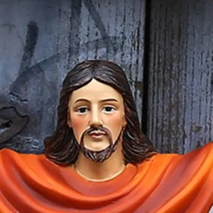 37mf Christian Jesus Figurine Figurine peinte en résine Catholique Catholic Crafts Ornement pour maison Church Chambre Porte