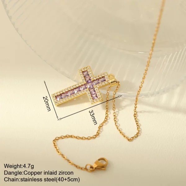 Croix Collier Pour Les Femmes Bohème Jésus Vierge Marie Choker Boho Zircon Colliers En Acier Inoxydable Longue Chaîne Nouveau Dans le cou Bijoux – Image 38
