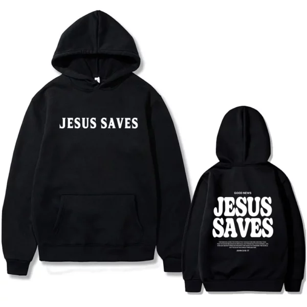 Sweat à capuche imprimé verset de la Bible pour hommes, pull chrétien, bonne nouvelle, Jésus sauve pour Dieu si aimé, streetwear masculin, sourire décontracté, mode