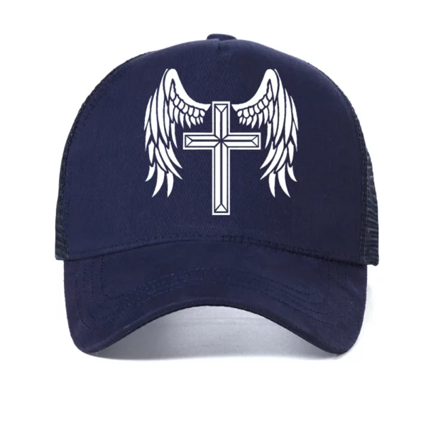 Angel Will Protect You casquette mode unisexe la croix jésus-Christ impression casquette de Baseball Cool mode été visière camionneur chapeau – Image 14