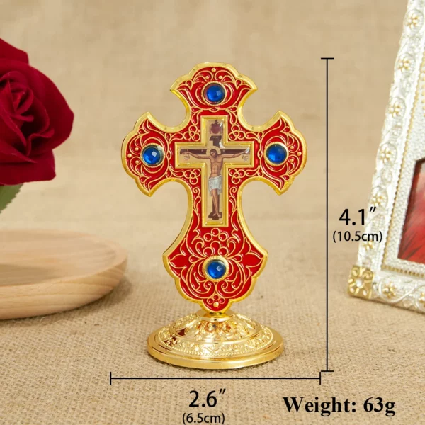 Croix de Jésus debout pour la première communion, petite croix de naissance en alliage, décoration pour l'église, cadeaux orthodoxes, décoration de prière pour la maison – Image 3