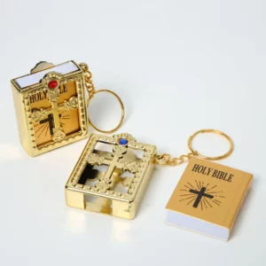 Mini porte-clés créatif pour livre de la Bible, croix de jésus chrétien, breloque pour sac pour femmes, accessoires pour porte-clés religieux