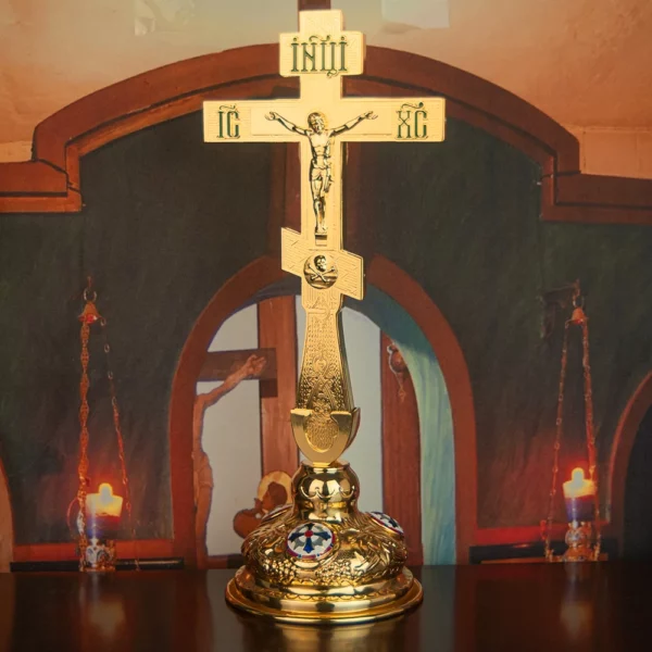 Croix de Jésus debout décorative personnalisée, cadeau religieux, statue de Nina ifix, alliage orthodoxe, église – Image 9