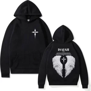 Sweats à capuche unisexes Aile de Jésus, verset de la Bible, Répulsif, PVD, Gothique, Décontracté, Sourire, Streetwear, ChimHarajuku, Chrétien, Esthétique