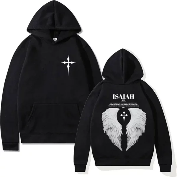 Sweats à capuche unisexes Aile de Jésus, verset de la Bible, Répulsif, PVD, Gothique, Décontracté, Sourire, Streetwear, ChimHarajuku, Chrétien, Esthétique