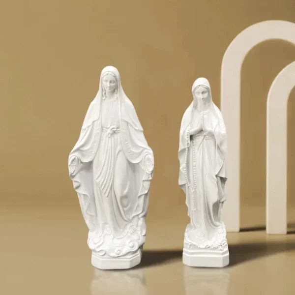 Statue de la vierge marie catholique religieux mexique notre-dame de Lourdes Statue mère dieu Figurines en résine décor de bureau béni jésus – Image 4