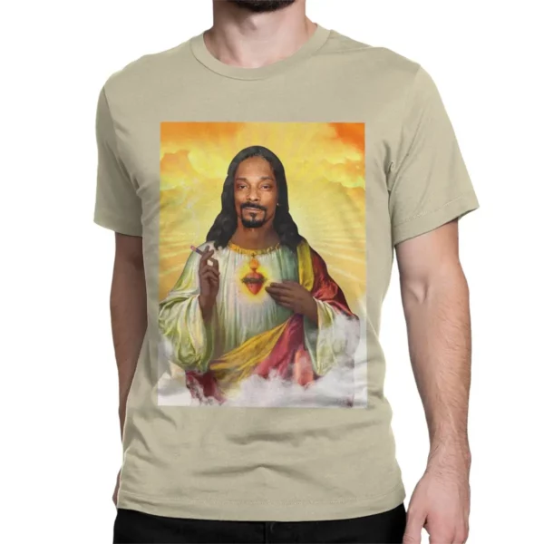 T-shirt à manches courtes et col rond pour hommes et femmes, Saint Jesus, Snoop, Dogg, Vintage, 100% coton, Vêtements College – Image 12