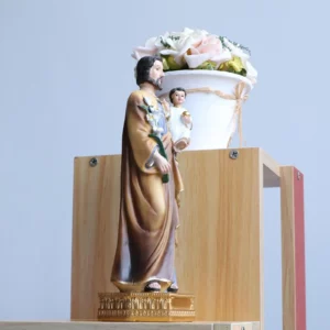 Saint Joseph avec enfant Jésus sur base 8" H Statue en résine Cadeau à collectionner