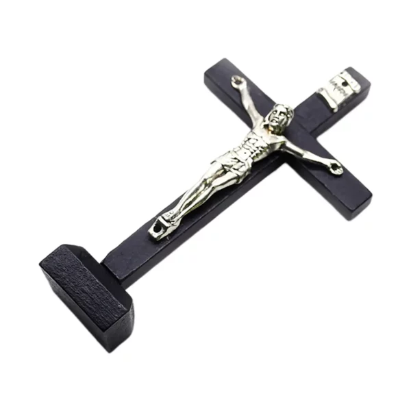 Décor de table Crucifix, croix en bois de 4 pouces, Statue de jésus pour cadeaux de décoration – Image 3