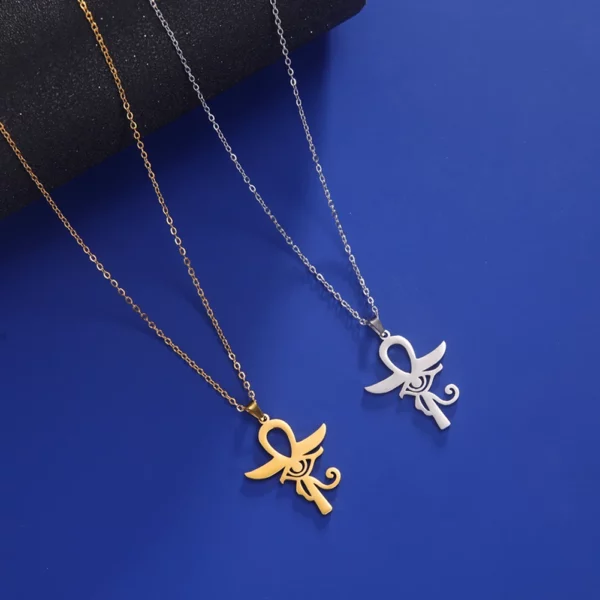 Lucktune Ankh croix amulette égyptienne collier en acier inoxydable clé de la vie symbole Crucifix pendentif collier femmes Religion bijoux – Image 5