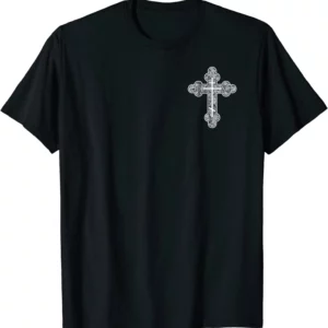 T-Shirt à Manches Courtes et Col Rond pour Homme, en Coton, Décontracté, Croix Chrétienne Orthodoxe Orientale, IC XC Jesus