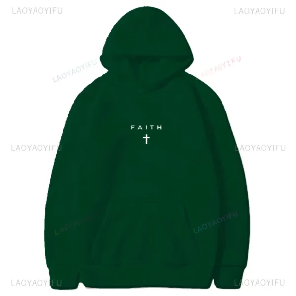 Sweats à capuche à manches longues pour hommes, mémoire de Jésus-Christ, streetwear religieux, sweat à capuche intéressant, vêtements à motifs, sweat régulier – Image 8