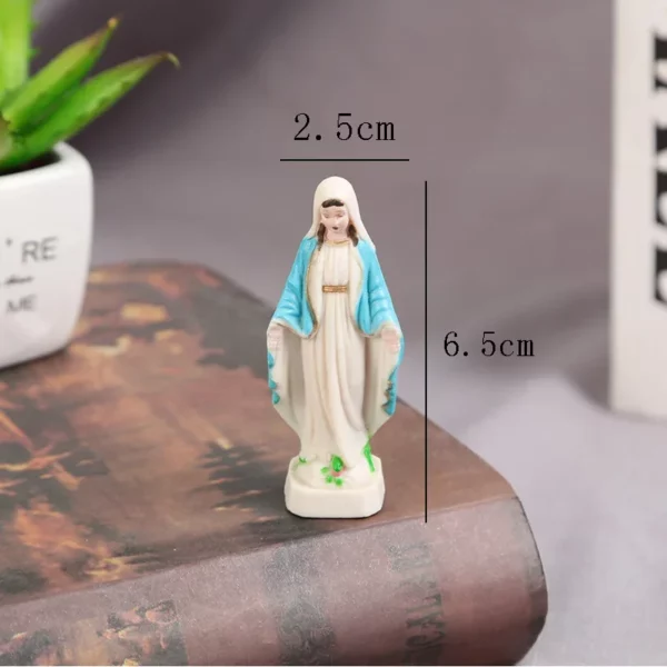 Petite Statue de la marie catholique, Madonna, faite à la main, vierge marie, jésus, ornements décoratifs pour la maison, bureau, 6.5cm – Image 5