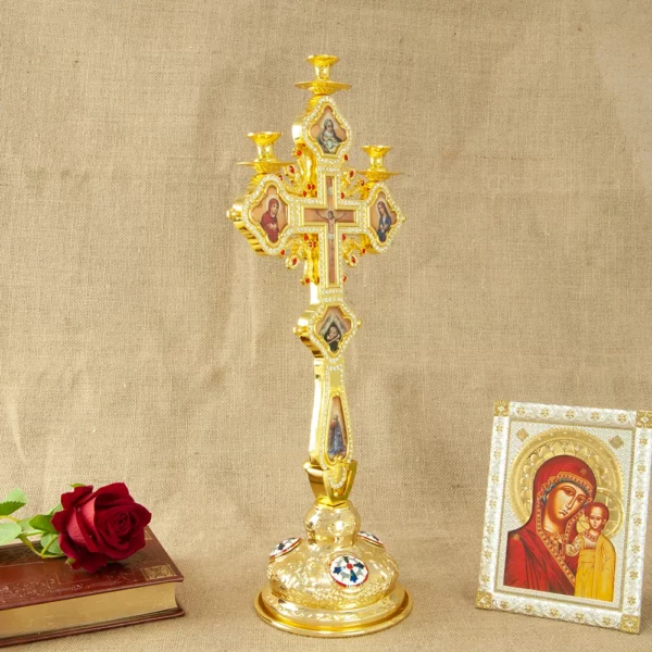 Croix de bougeoir conique en forme de croix religieuse orthodoxe, croix chrétienne de Pâques, Jésus, Nina, ufux, ci-après, porte-autel avec support – Image 8