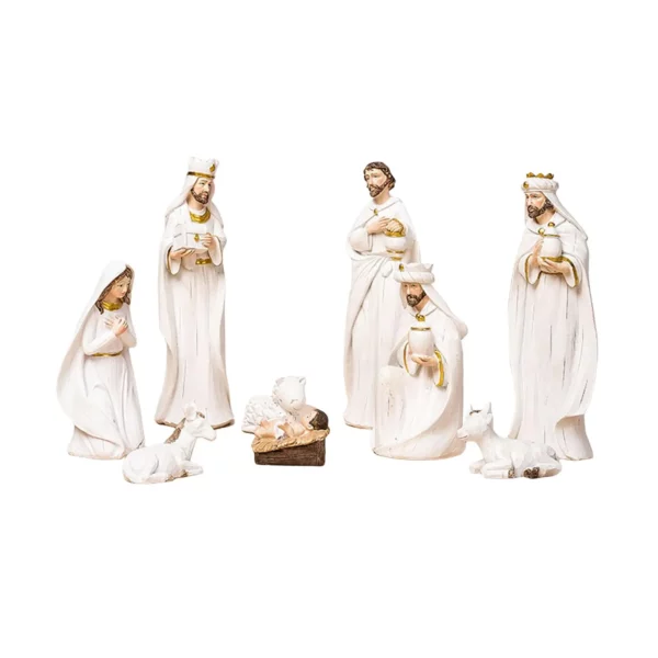Ornements de Noël de la naissance de Jésus, scène de la Nativité l'inventaire, affichage décoratif en résine, statue de beurre, cadeau de décoration de bureau et de maison – Image 7