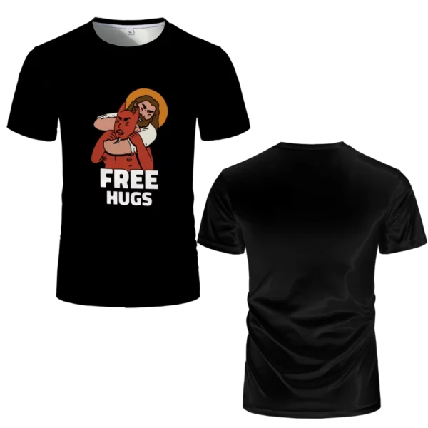 2025 D'été Nouveau Hommes de T-shirt HD 3D Imprimé Judo Jésus Fun Anime Manches Courtes Surdimensionné Respirant À Séchage Rapide Casual Sport Top – Image 7