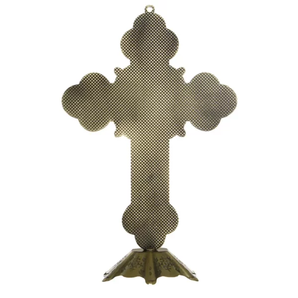 Figurines de reliques d'église, Crucifix de jésus-Christ sur le support, Crucifix croisé, décoration de chapelle de maison – Image 11