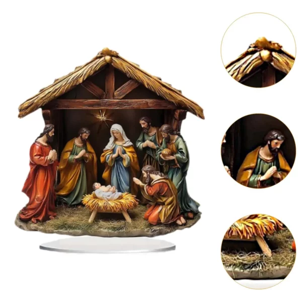 Statue de noël, œuvre d'art, Figurine de naissance de jésus pour chambre à coucher, bibliothèque, bureau – Image 5