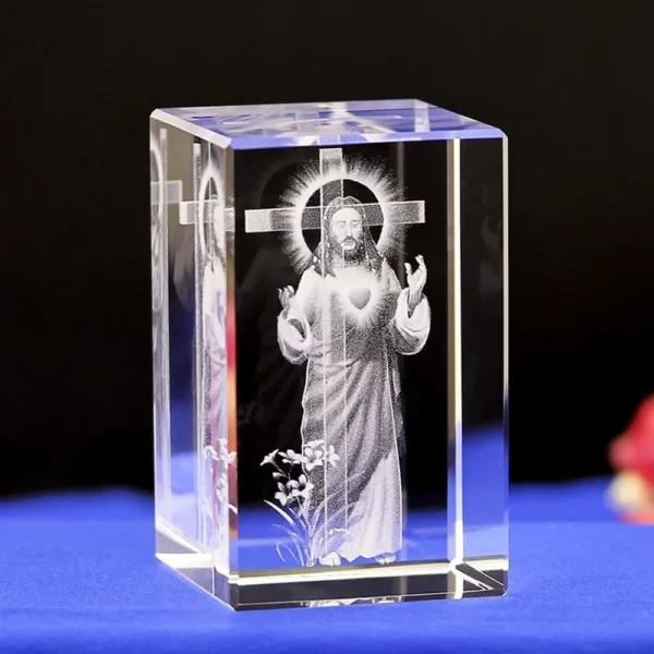 Portrait de jésus catholique chrétien moderne, 6 sortes, ornements en cristal, croix de jésus sculptée en 3D créative, accessoires de décoration pour la maison – Image 4