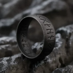 Bague nordique Viking Odin Rune Simple en acier titane, bague polyvalente pour hommes, tendance européenne et américaine