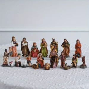 Ornements de naissance du Christ, scène de la Nativité, artisanat en résine, décoration de crèche de Noël, figurine catholique Auckland, cadeaux, 20 pièces par ensemble