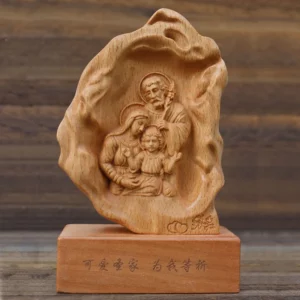 Sculpture en bois massif de notre dame de dieu, statues de Saint Joseph, Christ catholique, ornement de jésus, artisanat de décoration pour la maison, fournitures d'église