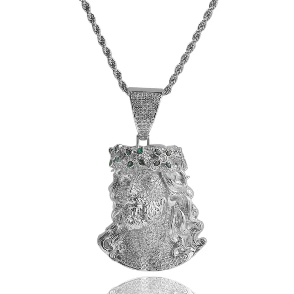 UwinGreen couronne jésus pendentif Punk accessoires tour de cou hommes Hiphop complet glacé collier hommes chaîne bijoux cadeau – Image 3