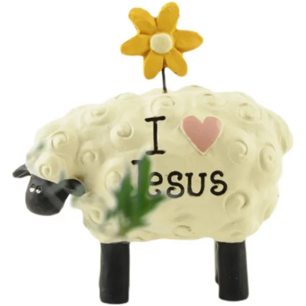 J'aime jésus le seigneur est mon berger mignon petit mouton sur Table résine décoration salon décoration de la maison cadeau d'anniversaire – Image 5