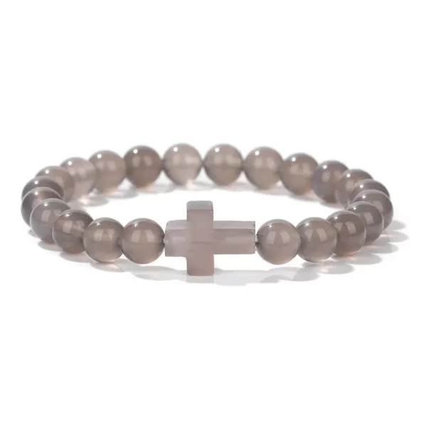 Croix opale pierre perles Bracelets pour Femme hommes prière Protection âme énergie guérison Quart Bracelet Yoga bijoux Homme Pulsera – Image 13