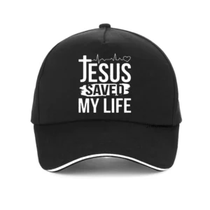 Chapeau d'été imprimé jésus sauvé ma vie casquette de baseball j'appartiens à jésus casquettes hommes coton Christ Religion fe chrétienne chapeaux