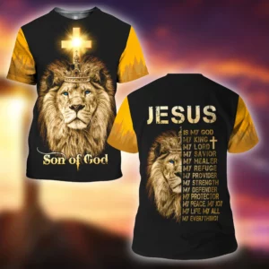 Été Vintage T-shirt pour hommes Lion graphique impression 3D à manches courtes chrétien jésus T-shirt vêtements pour hommes Streetwear T-shirt