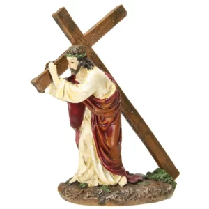 Statue de Crucifix en résine, croix de jésus, figurine de Christ, accessoires religieux catholiques, décor