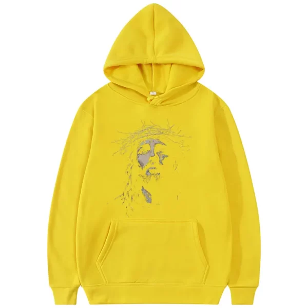 Sweat à capuche avec visage Vintage de jésus pour hommes et femmes, sweat-shirt religieux chrétien, gothique Rock, pull surdimensionné, Streetwear esthétique – Image 7