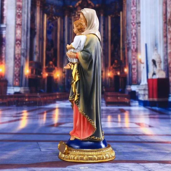 Statue de marie bébé jésus en résine, Collection catholique, Sculpture artisanale du Christ – Image 7