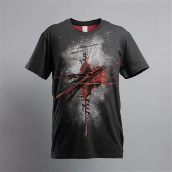 T-Shirt Vintage à Manches Courtes pour Homme, Vêtement Streetwear avec Impression 3D de Dieu, Religieux, Christ, Jésus, Croix, Été – Image 12