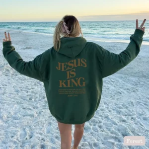JESUS IS KING Sweats à capuche d'automne et d'hiver pour femmes, vêtements pour femmes à capuche à manches longues avec lettres imprimées double face Amazon