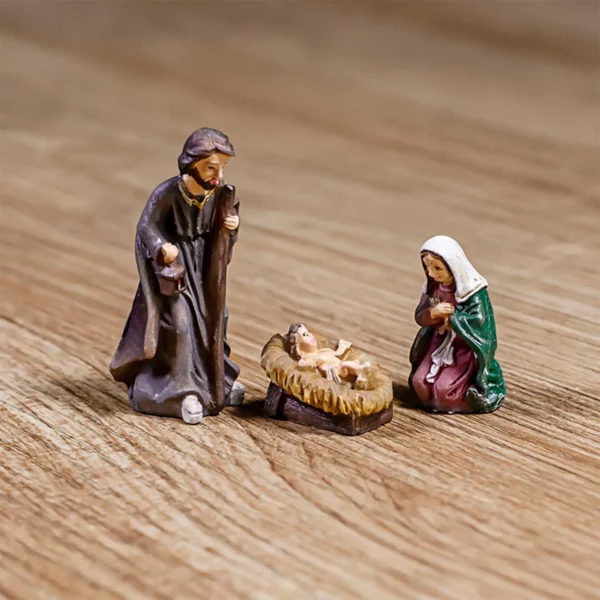 Statue de scène de la Nativité peinte à la main, collection en résine, naissance de Jésus, 11 pièces – Image 6