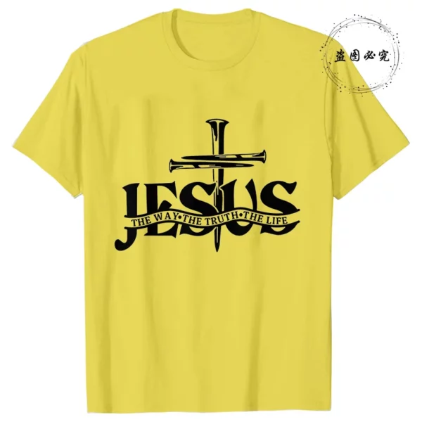 Jésus modèle hommes T-shirt mode graphique Y2k hauts à manches courtes t-shirts été décontracté en plein air Streetwear mâle vêtements surdimensionnés – Image 10