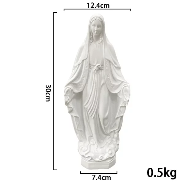 Statue de la vierge marie catholique religieux mexique notre-dame de Lourdes Statue mère dieu Figurines en résine décor de bureau béni jésus – Image 15