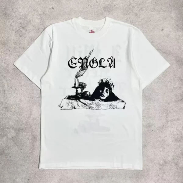 Hip-hop punk mode hommes à manches courtes américain nouveau style rétro gothique Harajuku motif blanc T-shirt couple décontracté chemise ample – Image 5
